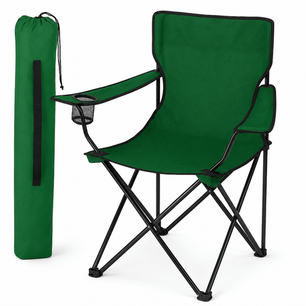 Portable Folding Camping Chair, Lightweight Polyester & Steel Outdoor Chair for Garden, Beach & Picnic