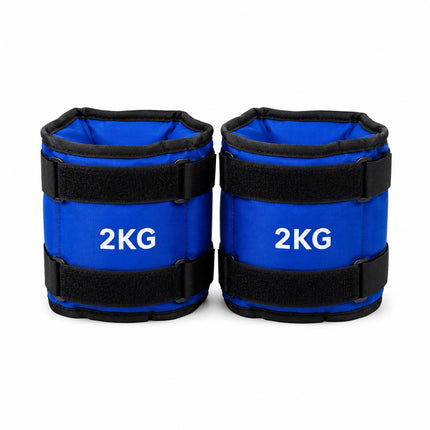 Blue Adjustable Ankle & Wrist Weights – Pair (0.5kg–3kg)