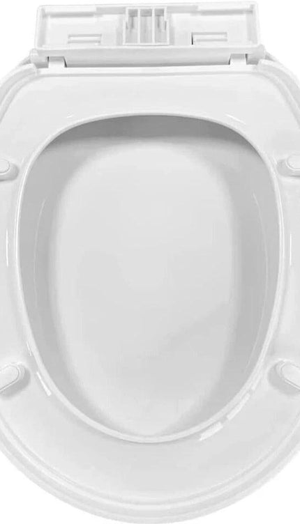Universal Toilet Seat White Plastic Oval Soft Close Bathroom Seat Fittings Durable Easy Clean Comfortable Replacement WC Cover