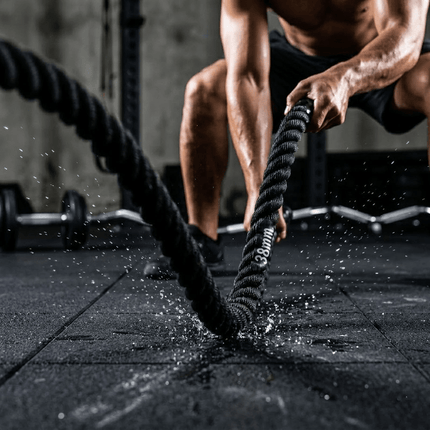 Battle Rope 38MM Heavy Duty Workout Cardio Exercise Gym Sled Pull Rope Available in 6M 9M 12M for Strength Training Fitness Conditioning Home Gym