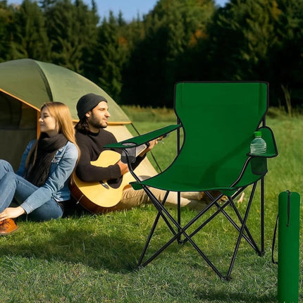 Folding Camping Chair Pack Of 2 Portable Lightweight Outdoor Garden Beach Picnic Fishing Chair Steel Frame 110kg Capacity
