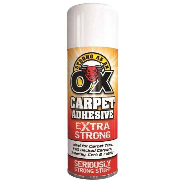 Adhesive Glue Spray 500ml Heavy Duty Multi-Purpose Aerosol Carpet Tile Fabric Foam