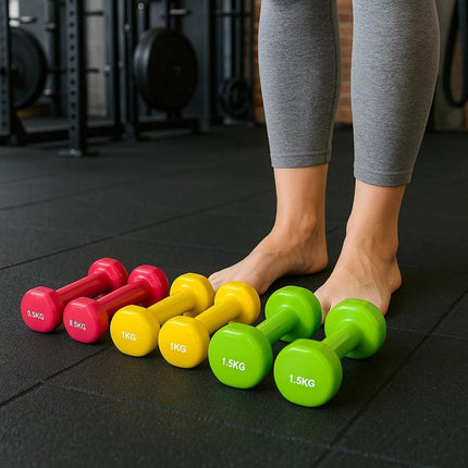 6KG Dumbbell Weight Set with Carry Case Neoprene Coated Hand Weights for Strength Training, Aerobic Exercise, Home Gym Fitness Workouts, Compact Portable Design for Men and Women Beginners