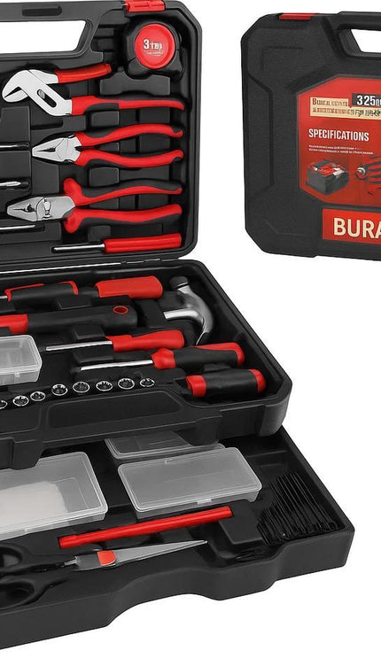 325pcs Professional Tool Kit Hand Tool Set Household Workshop DIY Repair Tools Complete Mechanics Home Maintenance Portable Storage Case for Electrician Plumber Technician Use