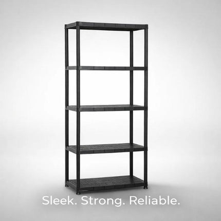 Plastic 4/5 Tier Storage Rack Freestanding Garage Shelving Unit Durable Utility Shelf Organizer for Shed Home & Warehouse Strong Multi-Purpose Rack for Tools & Boxes Easy Assembly