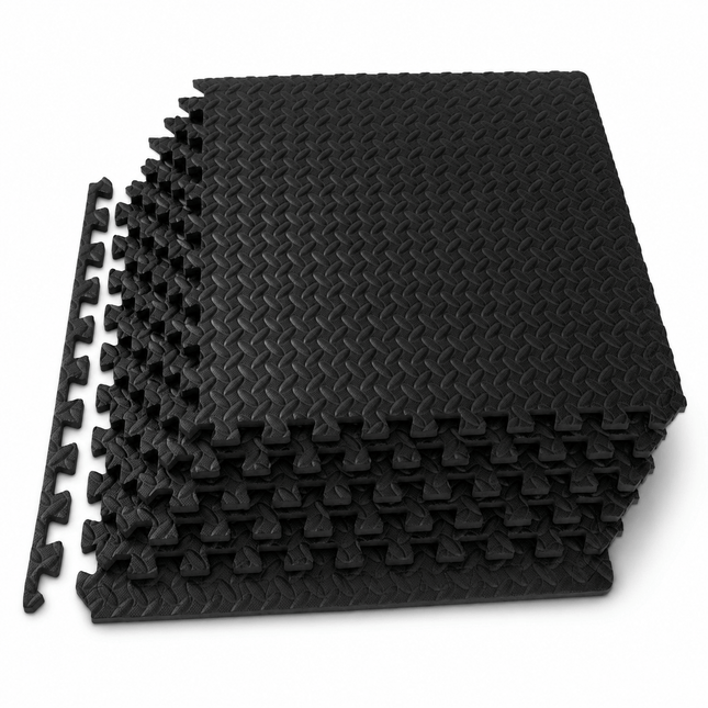 EVA Interlocking Foam Floor Mats 60 x 60 x 1cm Puzzle Exercise Flooring Tiles for Home Gym Yoga Fitness Garage