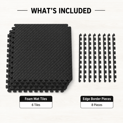 EVA Interlocking Foam Floor Mats 60 x 60 x 1cm Puzzle Exercise Flooring Tiles for Home Gym Yoga Fitness Garage