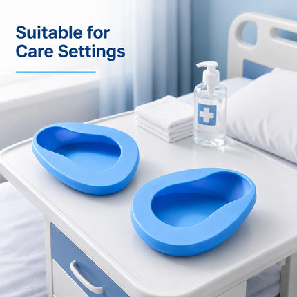 Heavy Duty Unisex Bed Pan 36.5cm Portable Toilet Urinal for Elderly, Disabled & Bedridden Patients Spill-Resistant Care Aid Pack Of 2