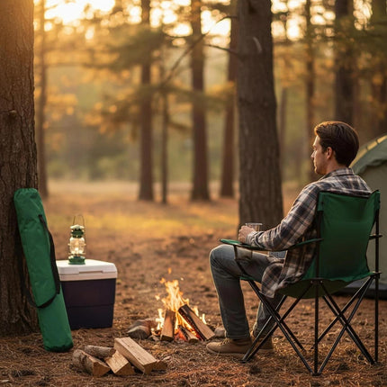 Camping Chair Folding Portable Lightweight Outdoor Seat for Garden Beach Picnic Fishing Travel with Cup Holder