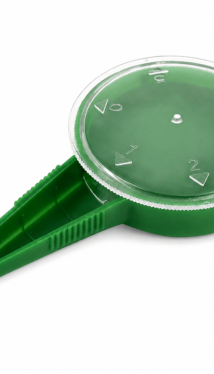 Seed Sower Dispenser with 5 Adjustable Dial Settings, Handheld Garden Seeder Spreader for Flower, Grass, Vegetable and Small Seeds, Easy Planting Tool