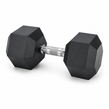 2.5KG Hex Dumbbell, Rubber Encased Hexagonal Hand Weight with Knurled Chrome-Plated Steel Handle for Home Gym Strength Training