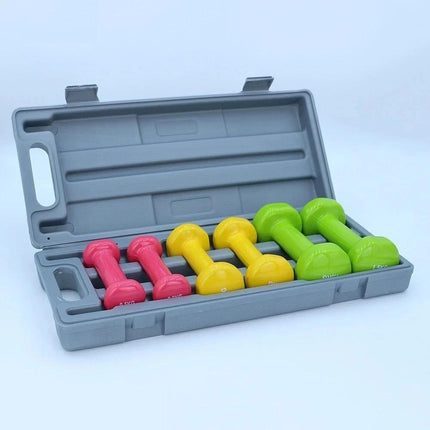 6KG Dumbbell Weight Set with Carry Case Neoprene Coated Hand Weights for Strength Training, Aerobic Exercise, Home Gym Fitness Workouts, Compact Portable Design for Men and Women Beginners
