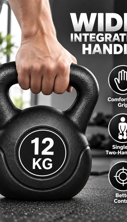Kettlebell Weights 2KG-20KG Black Vinyl Coated Cement
