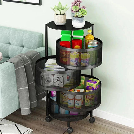 5 Tier Round Rotating Storage Trolley