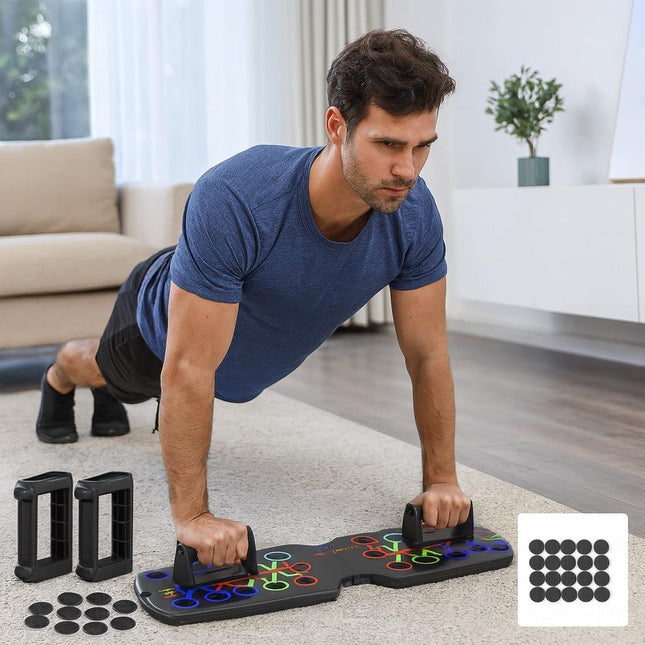 Foldable Push Up Board Fitness System – Multi-Function Home Gym Training Equipment