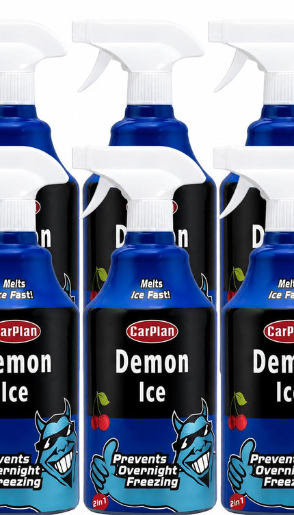 1L Car Demon Ice Spray Fast Acting Frost Ice Remover & Preventer for Frozen Windscreens Windows Cherry Scent Winter