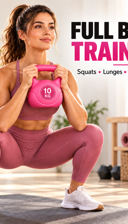 10KG Pink Vinyl Kettlebell for Home Gym Training