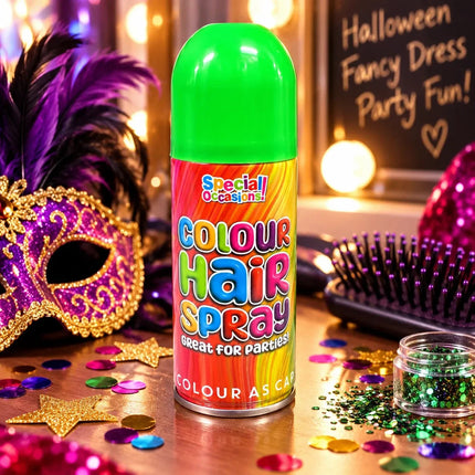 Temporary Hair Colour Spray 200ml Washable Glitter & Classic Dress Party Colours
