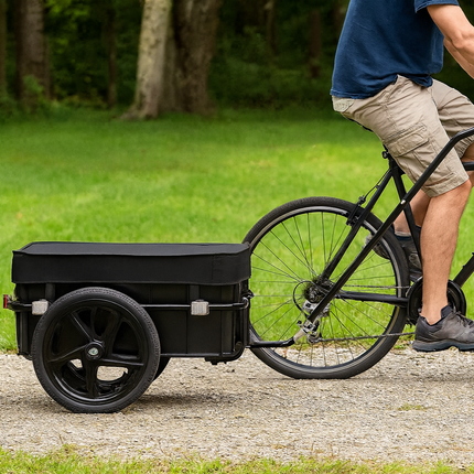 Bike Cargo Trailer with Storage Box & Waterproof Cover