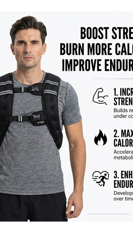 Weighted Vest 5kg 10kg Adjustable Running & home Gym Workouts No Bounce Training