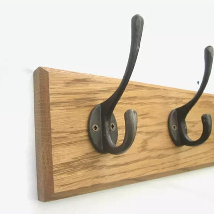 Wall Mounted Coat & Hat Rack with 6 Wooden Hooks Modern Door Hook Hanger Stand