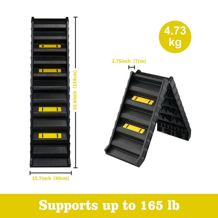 Portable Dog Ramp Folding Non-Slip Pet Ramp Stairs Step Ladder for Car - BLACK