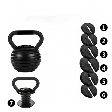 Adjustable Kettlebell Set 9kg-18kg Weight Lifting Gym Workout Fitness Exercise