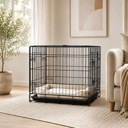 Pet Cage 30 Inch 1 Door Dog Crate Removable Tray Lock Carry Handle