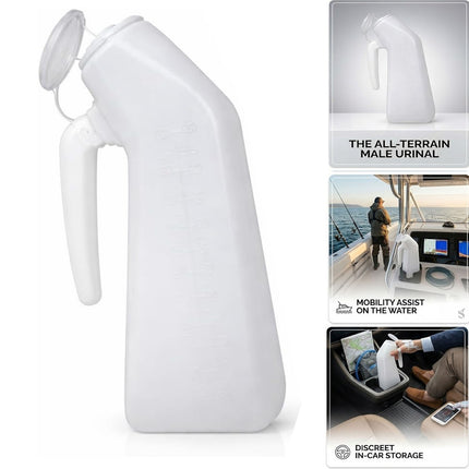 Male Urinal Bottle 1L Leak Proof Elderly & Medical Use Urine Container With Lid