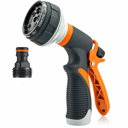 Garden Hose Pipe Spray Gun Set 8 Pattern Adjustable Nozzle High Pressure Water