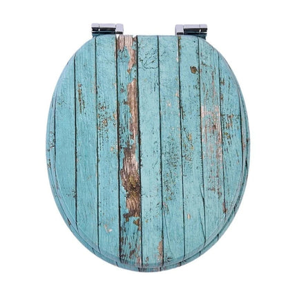18" UNIVERSAL BATHROOM TOILET SEAT WOODEN EASY FIT WC SEAT WITH FITTINGS