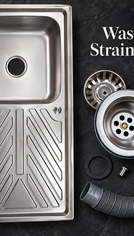 Single Bowl Kitchen Sink 100x50cm with Drainer Board & Waste Kit Stainless Steel