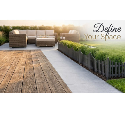 Garden Edging Fence 10PCS Wood Effect Lawn Border