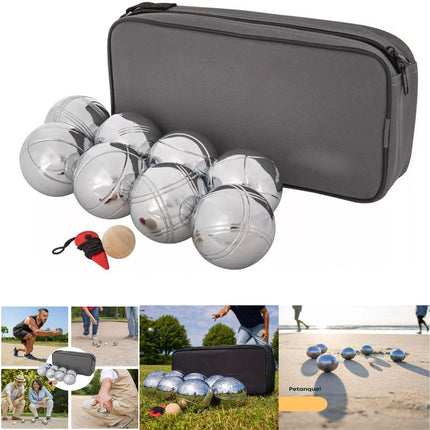 French Boules Set Pack Of 8 Outdoor Garden Beach Petanque Ball Game & Carry Case