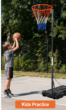 Basketball Hoop Stand 6.5-10FT Adjustable Height Portable Wheeled Base Outdoor