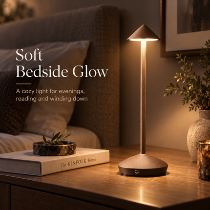 Cordless LED Touch Table Lamp 3W USB-C Rechargeable Dimmable 3 Colour Modes