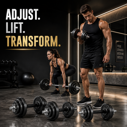 Cast Iron Dumbbell & Barbell Set – 50kg