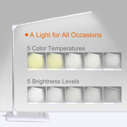 LED Desk Lamp with USB Dimmable Home Office Touch Reading Table Study Light