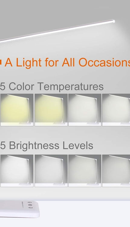 Foldable LED Desk Lamp with 5 Colour Modes & Dimming