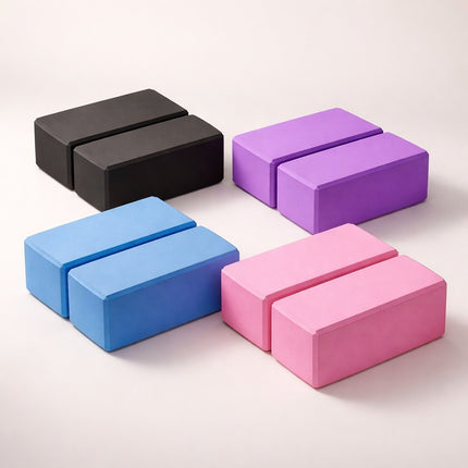 Yoga Gym Blocks Brick Foam Pair Exercise Training Pilates Meditation Anti Slip