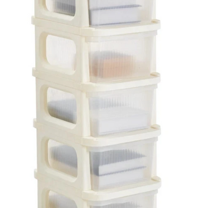 5 Tier Storage Trolley Drawers Plastic Office Home Kitchen Organiser With Wheels
