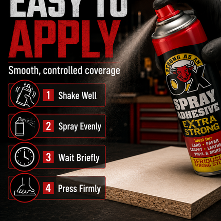 2x Adhesive Glue Spray 500ml H Duty Multipurpose Aerosol Carpet Tile Fabric Foam