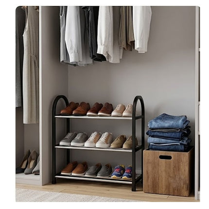 3-Tier Black Shoe Rack Stand