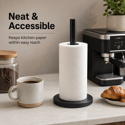 Kitchen Roll Holder Matt Black Stainless Steel Freestanding Paper Towel Stand