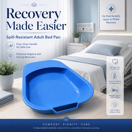 Unisex Bed Pan Elderly Disabled Bedridden Patients Spill Resistant Toilet Urinal