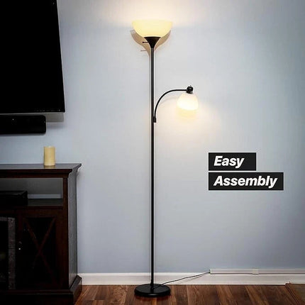 Sky Dome Floor Lamp with Reading Light Tall Standing Lamp for Living Room Study