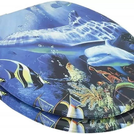 18” Universal Bathroom Toilet Seat – Tropical Fish Novelty WC Seat with Fittings