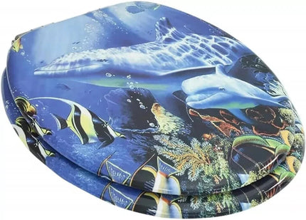 18” Universal Bathroom Toilet Seat – Tropical Fish Novelty WC Seat with Fittings