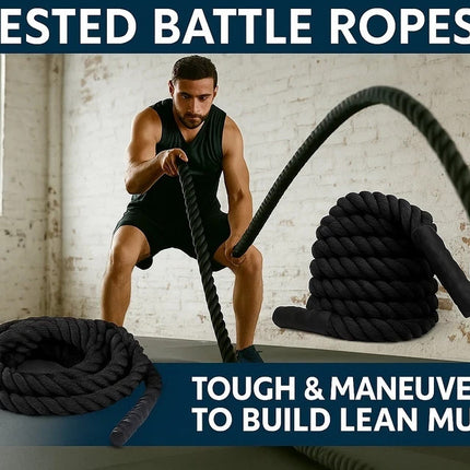 Battle Rope 38mm Gym Workout Cardio Exercise Fitness Strength Training 6M 9M 12M
