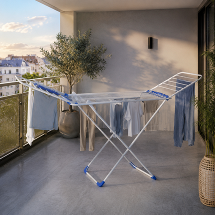 Winged Folding Clothes Airer Heavy Duty Metal Laundry Drying Rack Indoor 18M